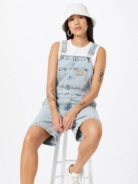 Levi’s Pride Rainbow Denim Shortalls Festival Y2K Overalls Romper XS